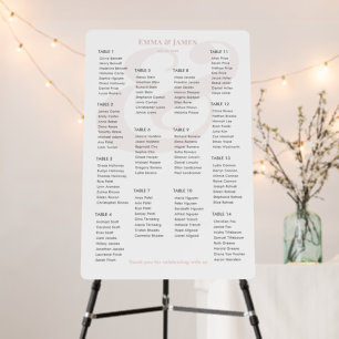 Blush Ampersand Wedding 14 Seating Chart Foam Board