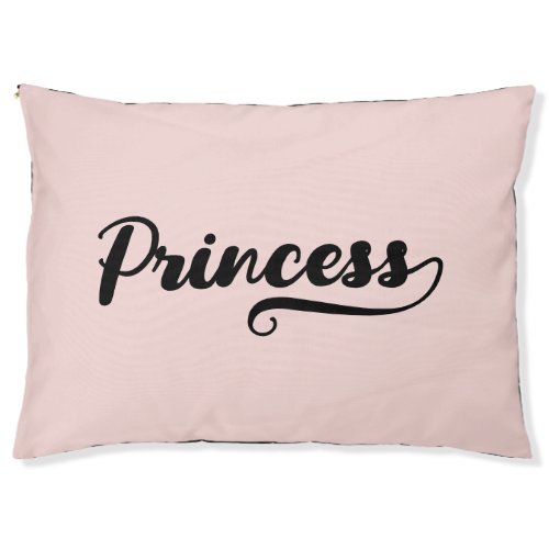 Blush and Black Bold Handwritten Brush Script Name Pet Bed