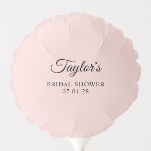 Blush and Black Elegant Script Bridal Shower Balloon