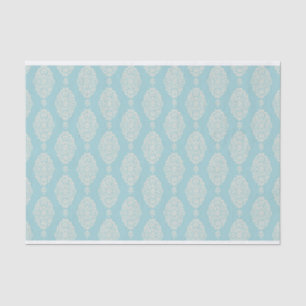 Blush and Blue Damask Pattern Tissue Paper