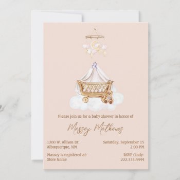 Blush And Brown Boho Baby Shower Invitation by Hannahscloset at Zazzle