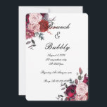 Blush And Burgundy Floral Bridal Shower Save The Date<br><div class="desc">Brunch & Bubbly Invitation,  Floral Bridal Shower Invitation,  Blush & Burgundy roses,  Modern Elegant Bridal Invitation,  Wedding,  Elegant Bridal Shower,  Champagne Brunch,  Watercolor Floral,  modern, boho chic,  elegant</div>