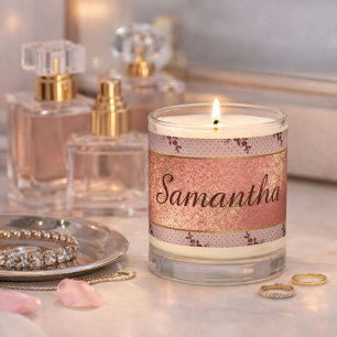 Blush and Burgundy Lace Scented Candle