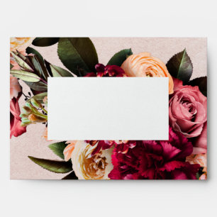 Blush and Burgundy Villa Rosae Wedding Envelope