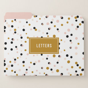 Blush and Confetti Dot Personalized File Folders