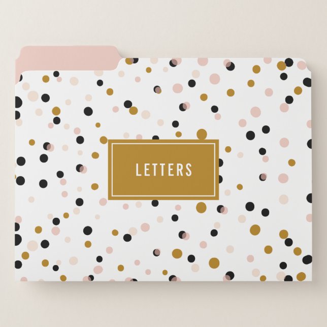 Blush and Confetti Dot Personalized File Folders (Front Left)