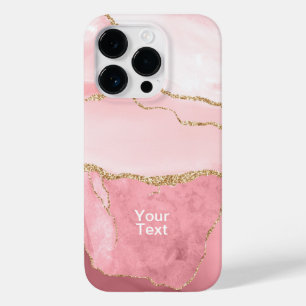 Blush and Gold Agate Case-Mate iPhone 14 Pro Case