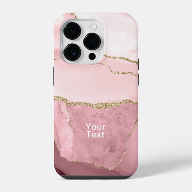 Blush and Gold Agate Iphone Case (Back)