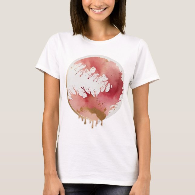 Blush and Gold Circle Art Design Women's  T-Shirt (Front)
