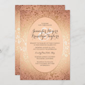 Blush and Gold - Elegant Floral Vintage Wedding Invitation (Front/Back)