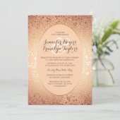 Blush and Gold - Elegant Floral Vintage Wedding Invitation (Standing Front)