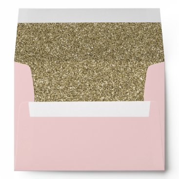 blush and Gold FAUX glitter Envelope