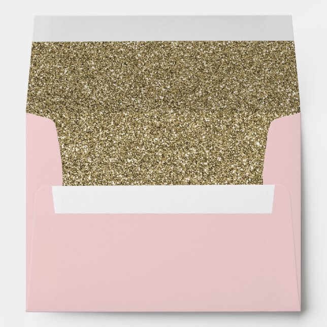 blush and Gold FAUX glitter Envelope (Back (Bottom))