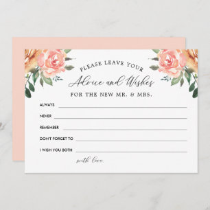 Blush and Gold Floral Advice and Wishes Thank You Card