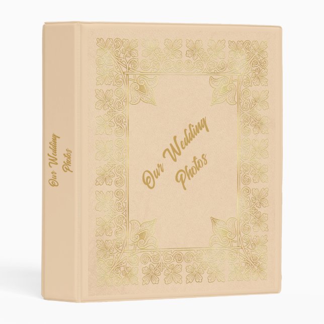 Blush and Gold Frame Wedding Photo Binder (Front/Spine)