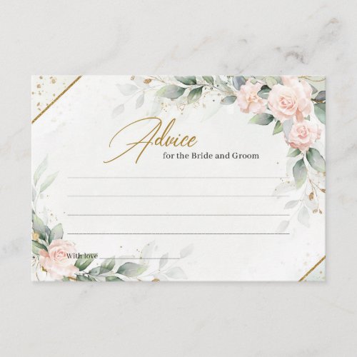 Blush and gold greenery Advice for bride and groom Enclosure Card