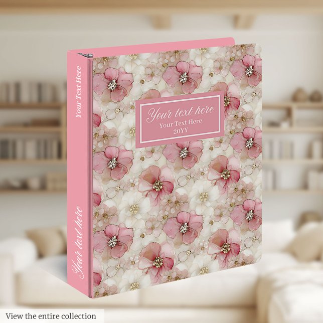 Blush and Gold Petals Trendy Floral Wedding Binder (Blush and Gold Petals Trendy Floral Wedding Binder)