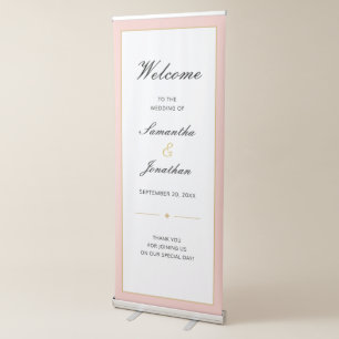 Blush and Gold Script Wedding Retractable Banner