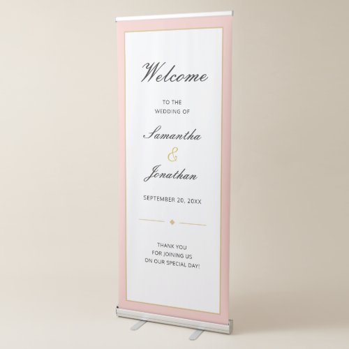 Blush and Gold Script Wedding  Retractable Banner