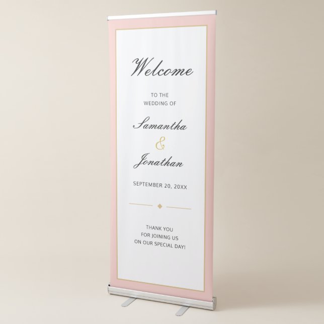 Blush and Gold Script Wedding  Retractable Banner (3/4)