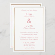 Blush and Gold Simple Wedding Invitations