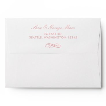 Blush and Gold Simple Wedding Invitations Envelope