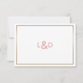 Blush and Gold Simple Wedding Invitations rsvp (Back)