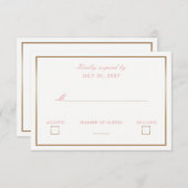 Blush and Gold Simple Wedding Invitations rsvp (Front/Back)