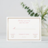 Blush and Gold Simple Wedding Invitations rsvp (Standing Front)