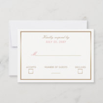 Blush and Gold Simple Wedding Invitations rsvp