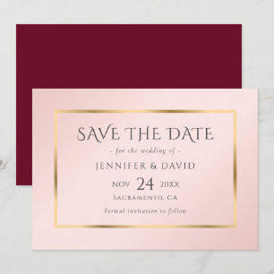 Blush and Gold Wedding Save The Date