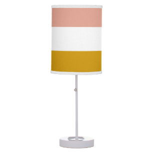 Blush and Golden Mustard Stripe Table Lamp