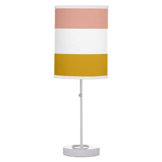 Blush and Golden Mustard Stripe Table Lamp (Front)