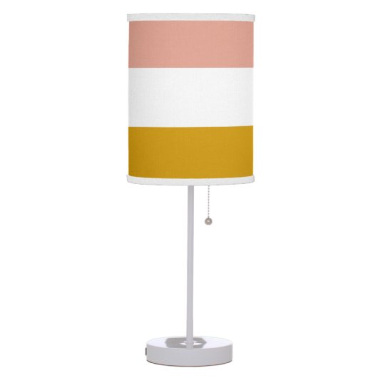 Blush and Golden Mustard Stripe Table Lamp (Left)