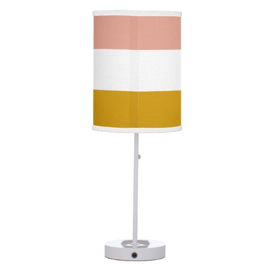 Blush and Golden Mustard Stripe Table Lamp (Back)