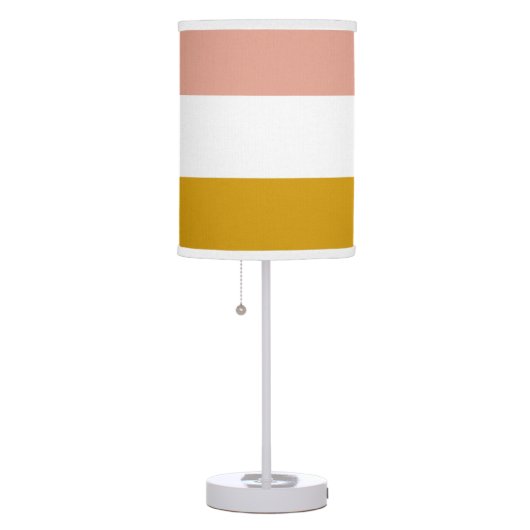 Blush and Golden Mustard Stripe Table Lamp (Right)