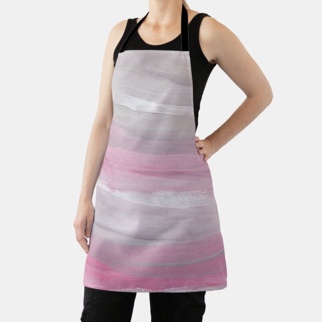 Blush and Gray Brushstroke Waves 1 Apron (Insitu)