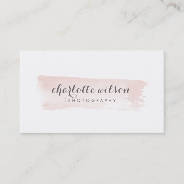 Blush and Gray Logo Business Card (Front)