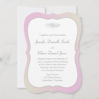 Blush and Gray Romantic Wedding Invitation