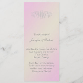 Blush and Gray Romantic Wedding Program