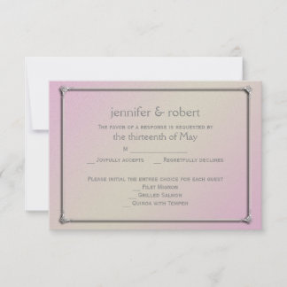Blush and Gray Romantic Wedding Response Card