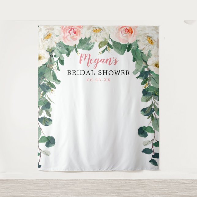 Blush and Greenery Bridal Shower Backdrop (Front)