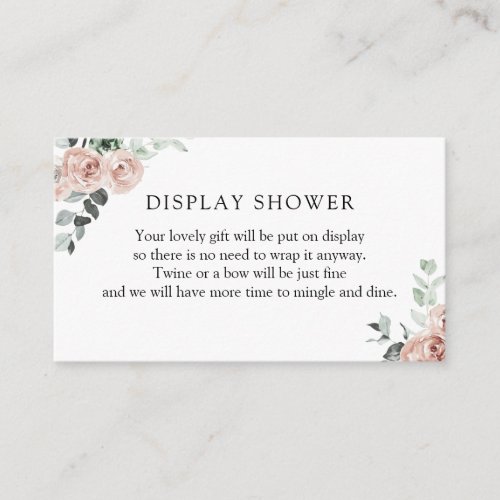 Blush and Greenery Display Shower Enclosure Card