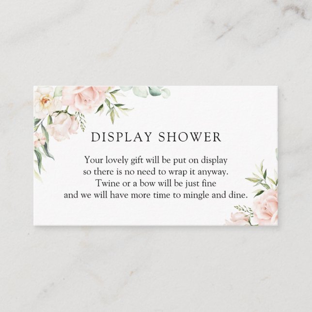 Blush and Greenery Display Shower Enclosure Card (Front)
