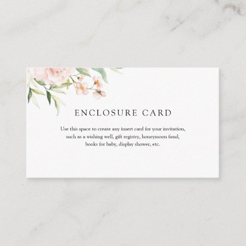 Blush and Greenery Enclosure Card