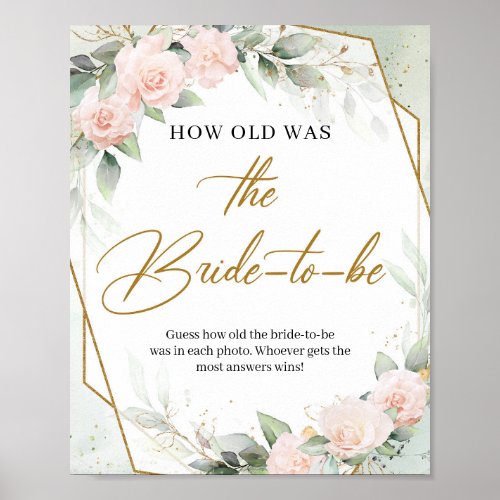 Blush and greenery How old was the Bride_to_be Poster