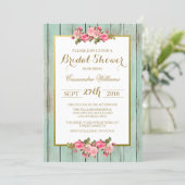 Blush and Mint - Bridal Shower Floral Invitation (Standing Front)