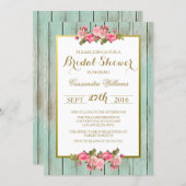 Blush and Mint - Bridal Shower Floral Invitation (Front/Back)