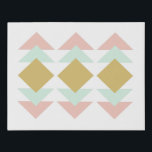 Blush and Mint Modern Geometric Triangle Art Faux Canvas Print<br><div class="desc">A modern geometric graphic design of geometric triangles in a pretty color palette of blush,  mint,  and gold.</div>
