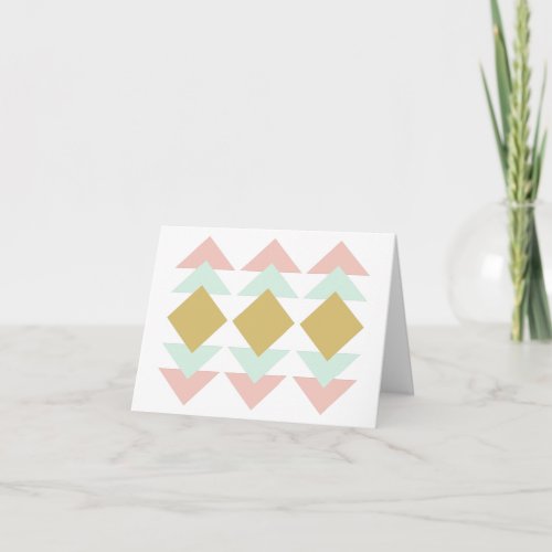 Blush and Mint Modern Geometric Triangle Art Note Card
